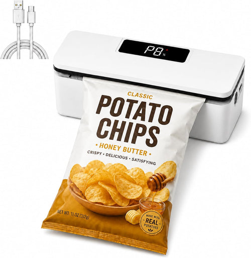 Upgrade Your Kitchen with the Mini Bag Sealer: 8 Adjustable Levels, Rechargeable & Portable for Perfectly Sealed Snacks and Food Bags!